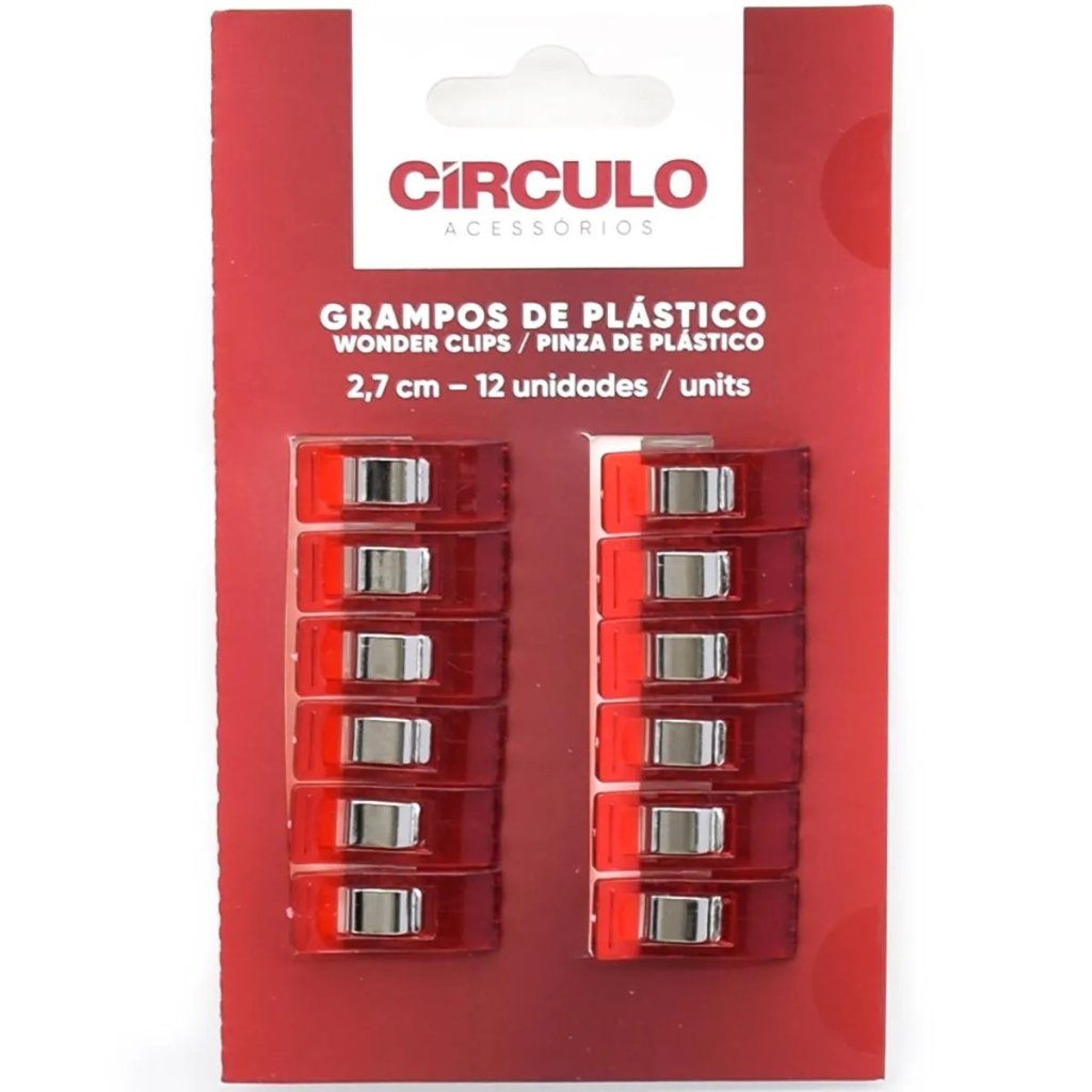 Grampo Plástico PatchWork Circulo Ref:461580 2,7cm 12und