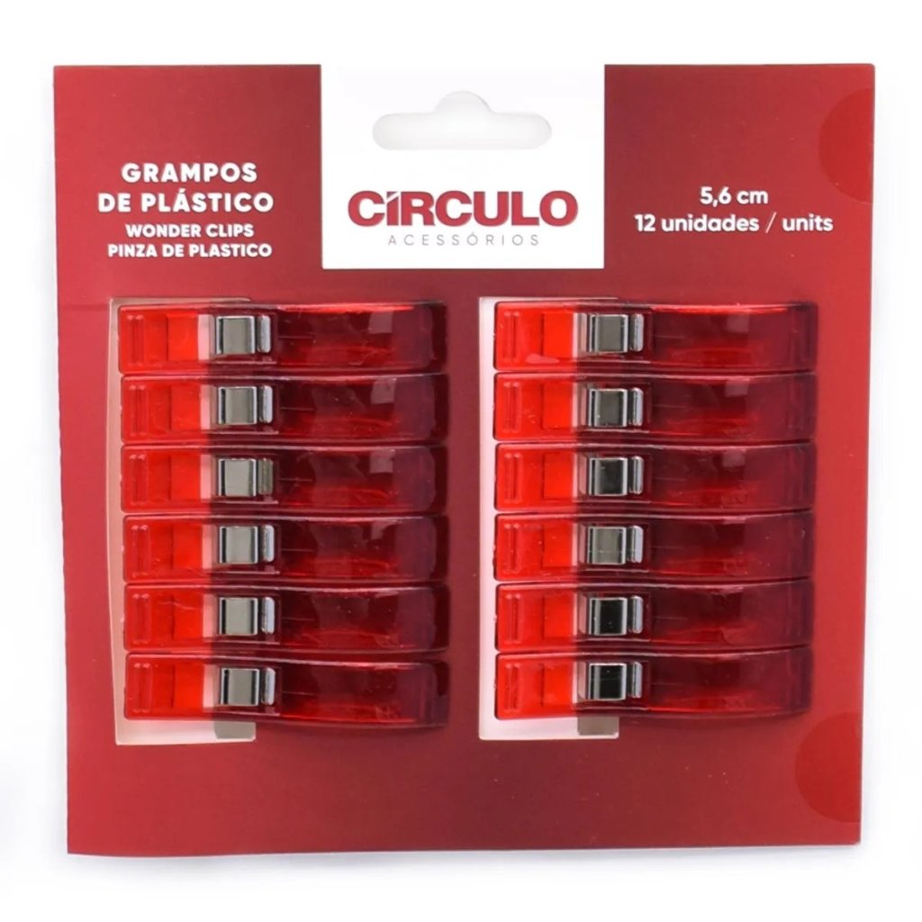 Grampo Plástico PatchWork Circulo Ref:461598 5,6cm 12und
