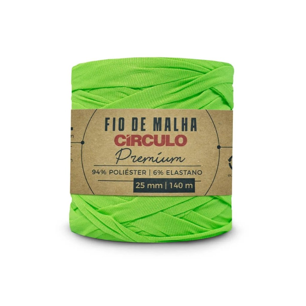 Fio Malha Circulo Premium Cor6113-FLASH VERDE 25mm 140mt
