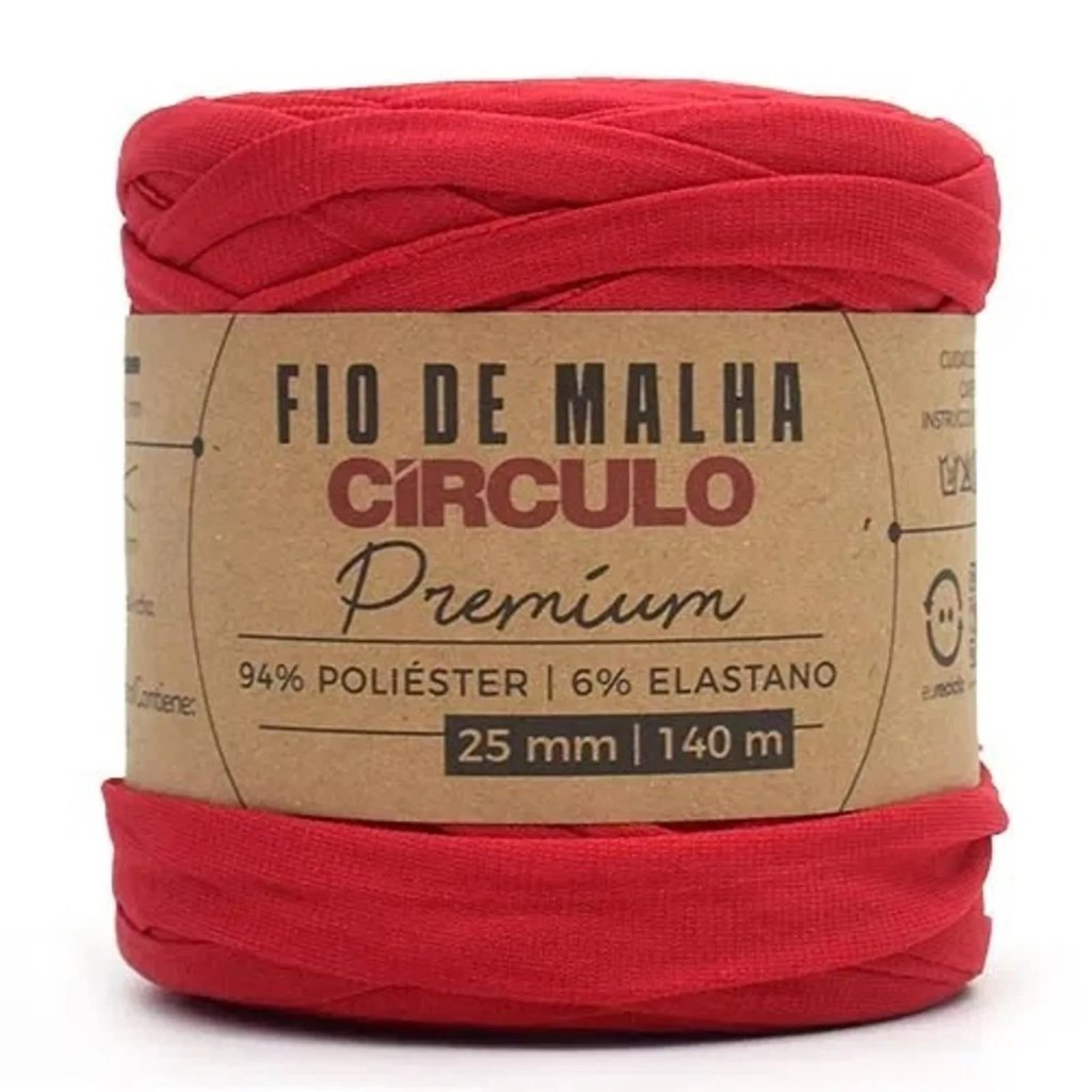Fio Malha Circulo Premium Cor3528-CARMIM 25mm 140mt