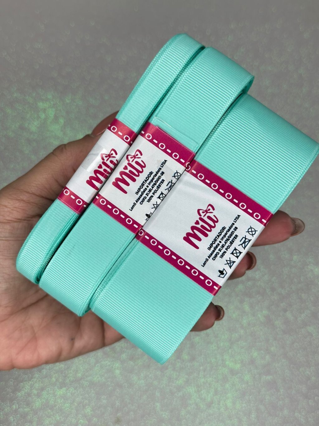 Fita Gorgurão Lisa Mili Cor314-AQUA 10mt