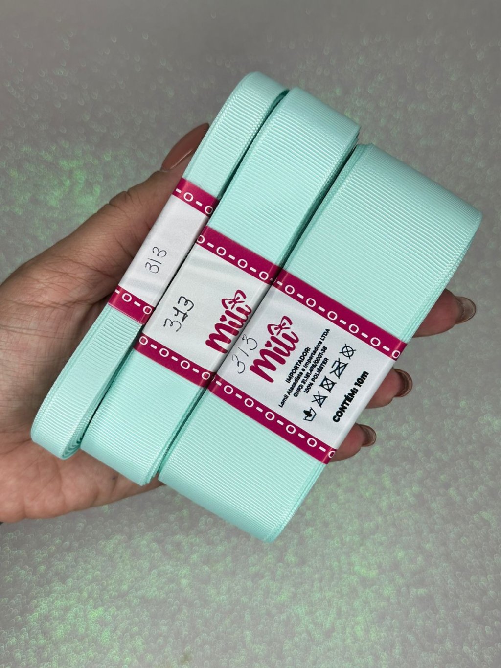 Fita Gorgurão Lisa Mili Cor313-CRYSTALLINE 10mt