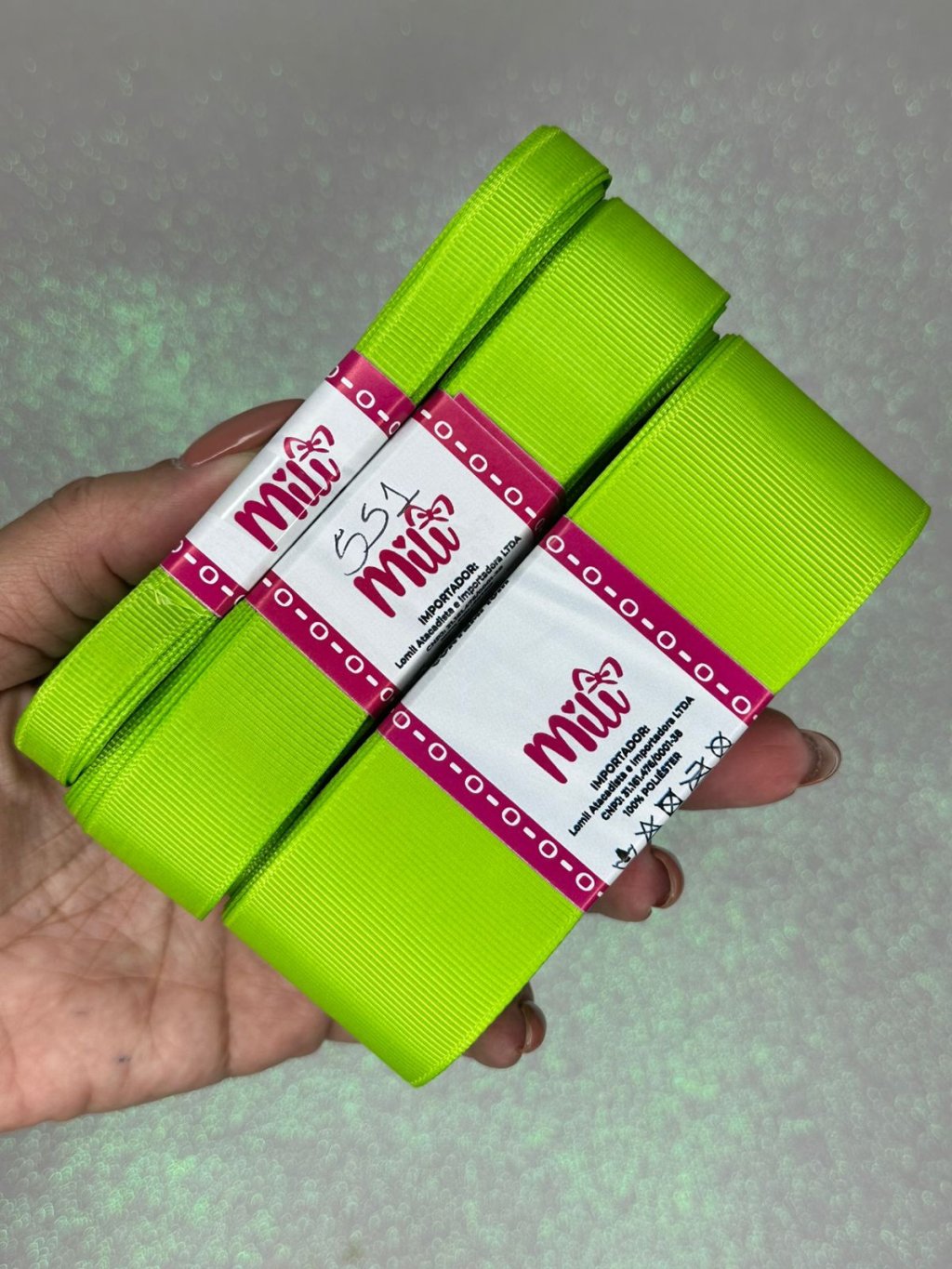 Fita Gorgurão Lisa Mili Cor551-JASMINE GREEN 10mt