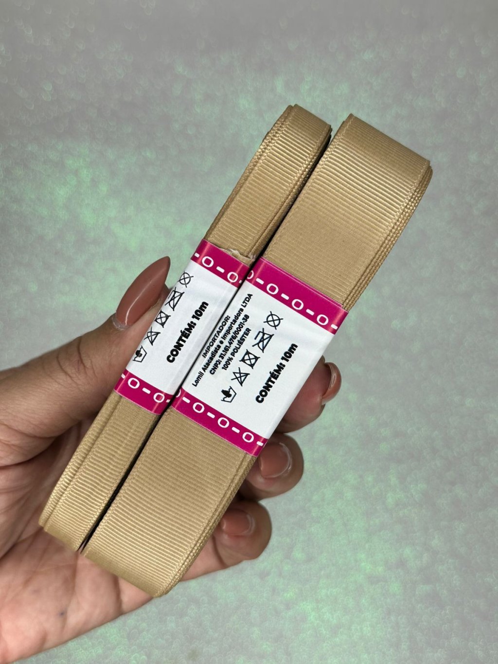 Fita Gorgurão Lisa Mili Cor837-LATTE 10mt