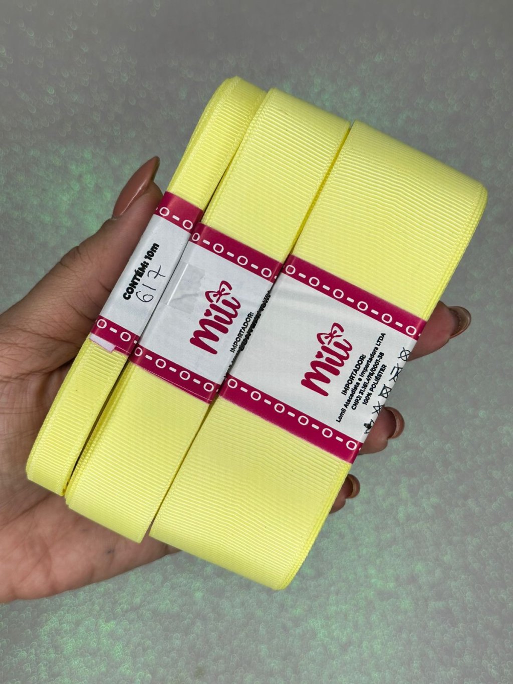 Fita Gorgurão Lisa Mili Cor617-BABY MAIZE 10mt