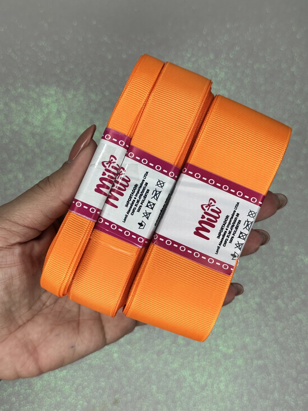 Fita Gorgurão Lisa Mili Cor668-TANGERINE 10mt