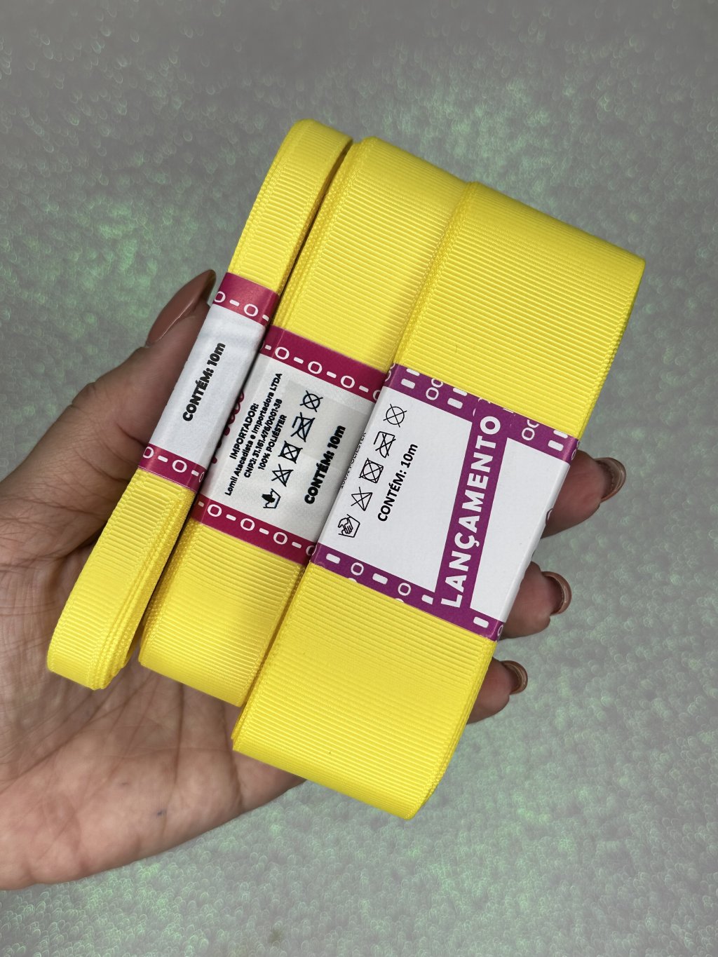 Fita Gorgurão Lisa Mili Cor640-LEMON 10mt