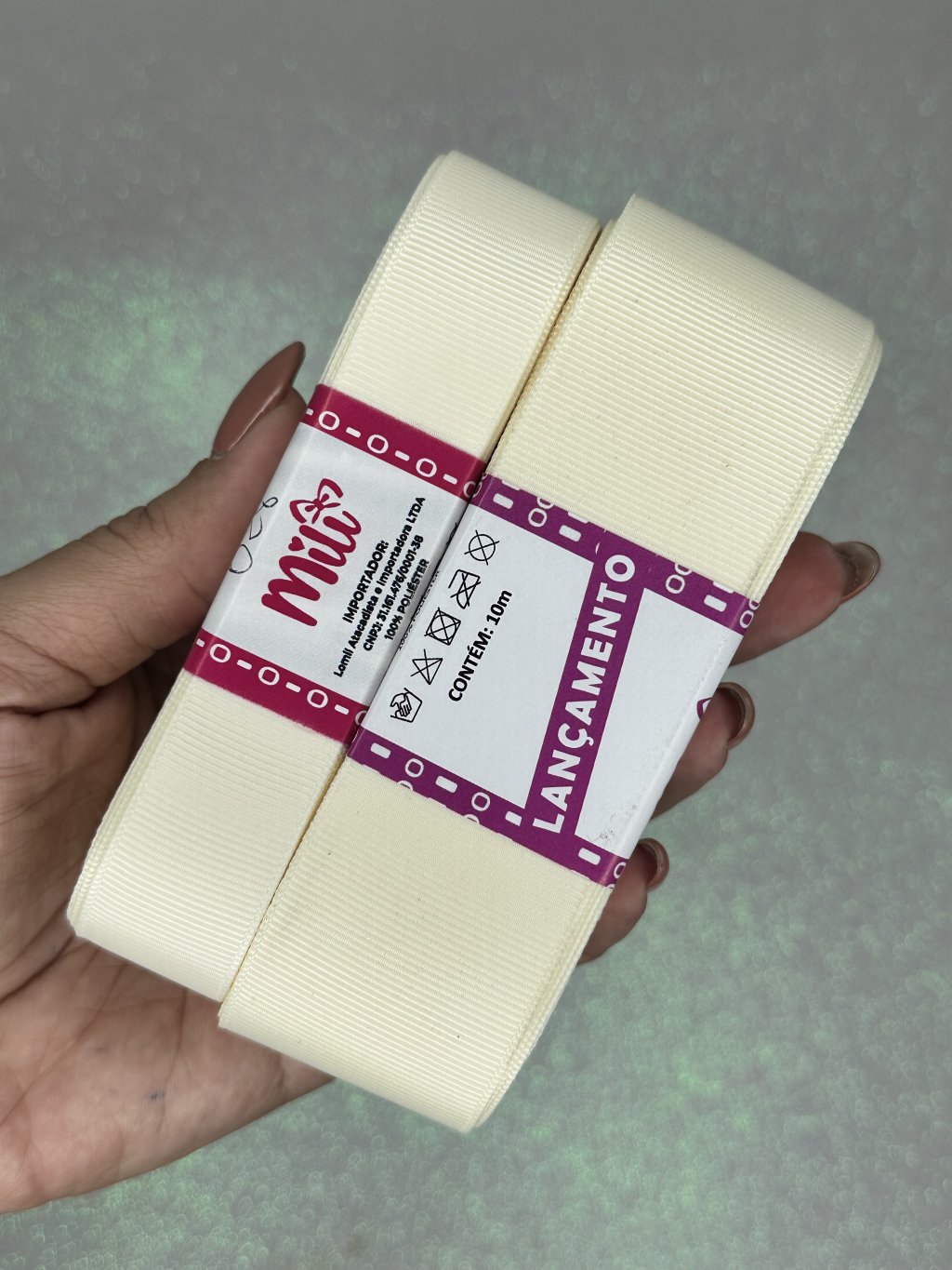 Fita Gorgurão Lisa Mili Cor028-ANTIQUE WHITE 10mt