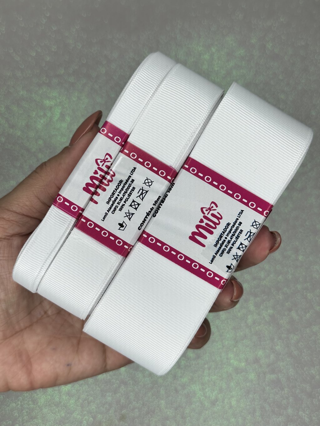 Fita Gorgurão Lisa Mili Cor029-BRANCA 10mt