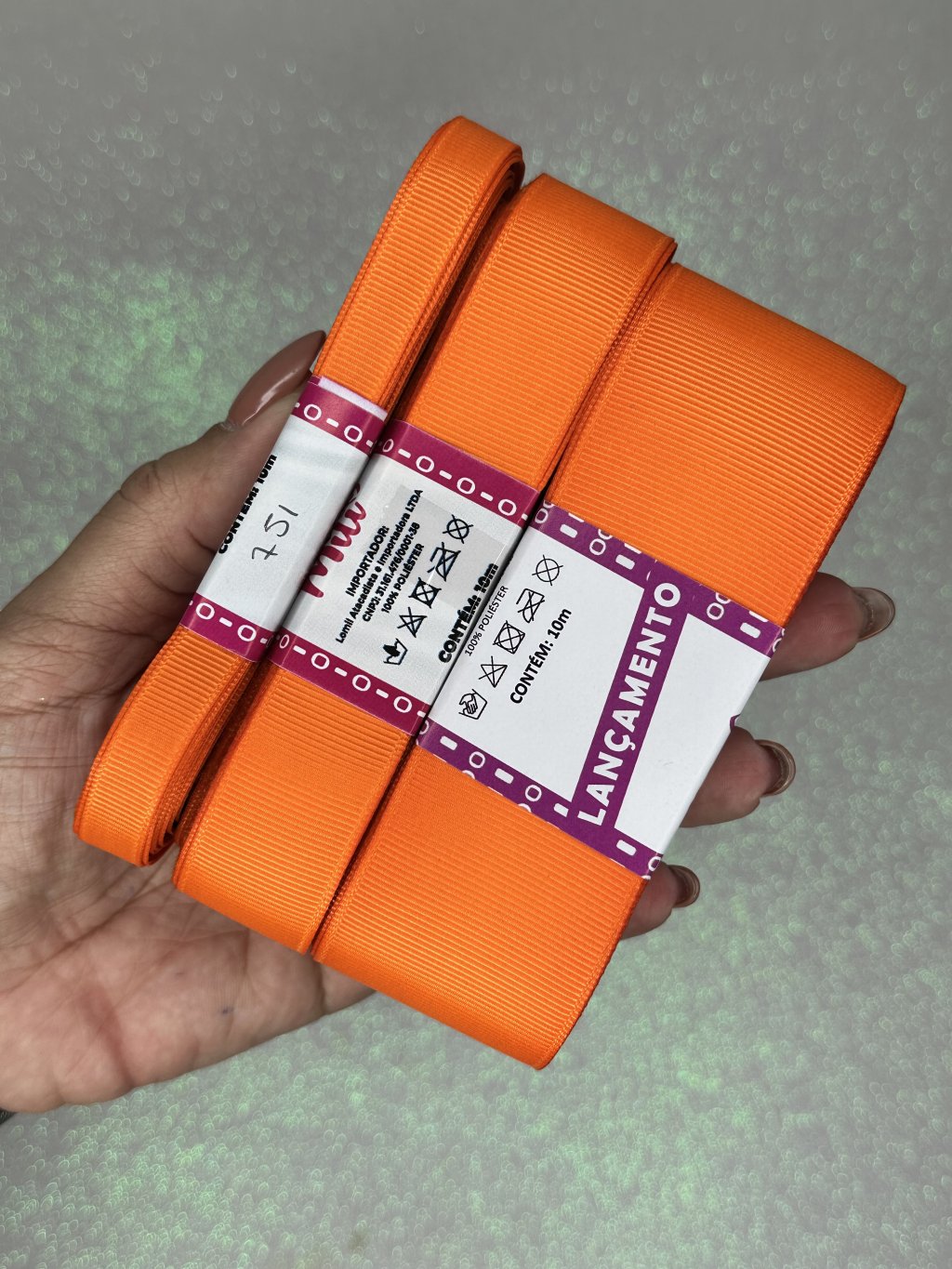 Fita Gorgurão Lisa Mili Cor751-RUSSET ORANGE 10mt