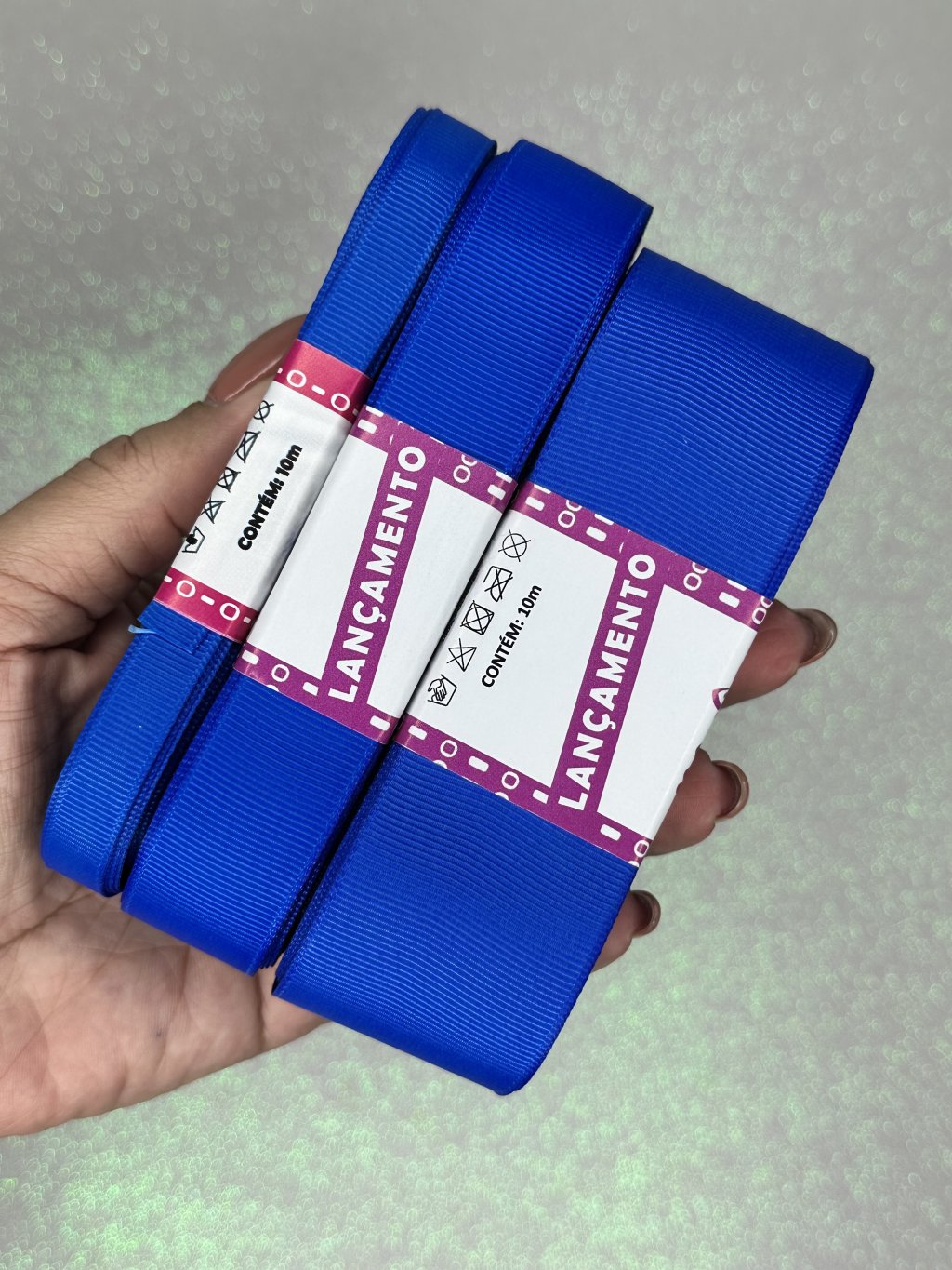 Fita Gorgurão Lisa Mili Cor352-ELETRIC BLUE 10mt