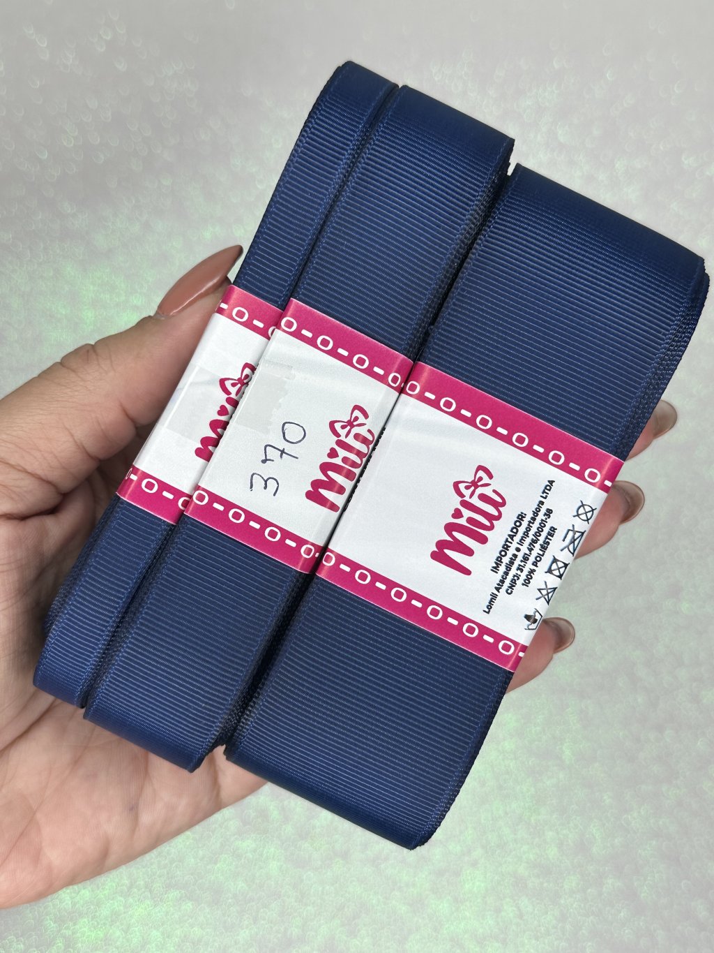 Fita Gorgurão Lisa Mili Cor370-NAVY 10mt