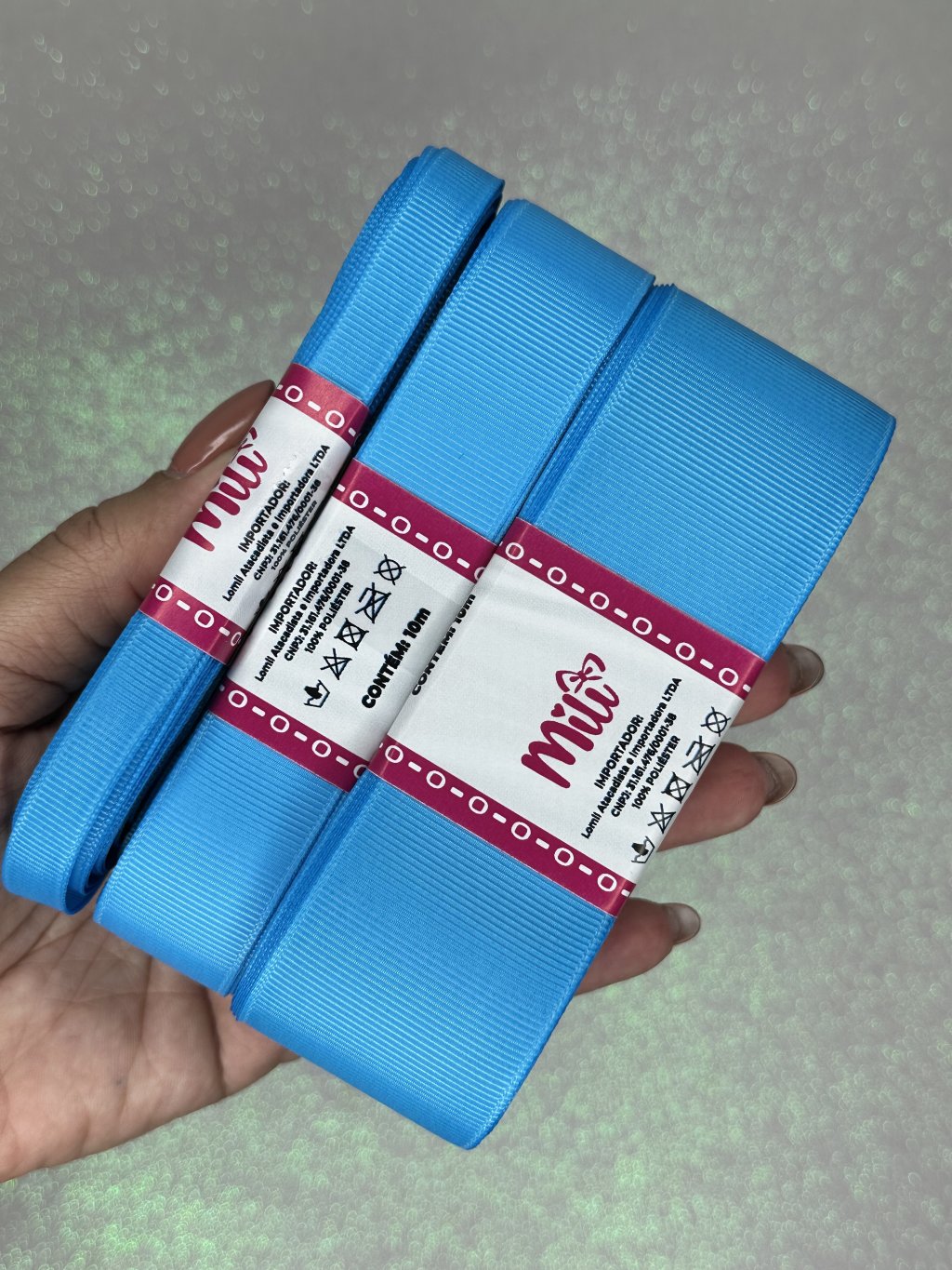 Fita Gorgurão Lisa Mili Cor328-ISLAND BLUE 10mt