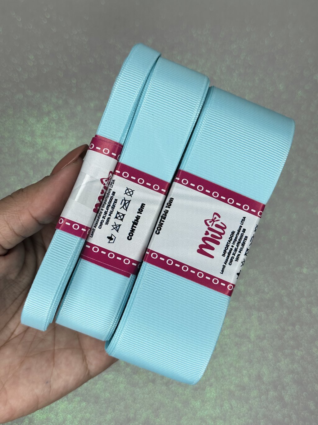 Fita Gorgurão Lisa Mili Cor322-OCEAN BLUE 10mt