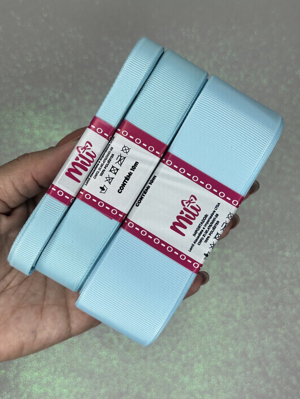 Fita Gorgurão Lisa Mili Cor305-LT BLUE 10mt