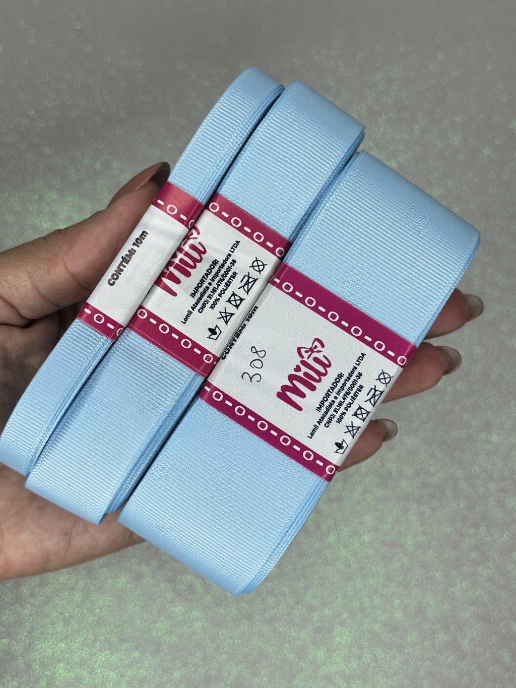 Fita Gorgurão Lisa Mili Cor308-BLUE TOPAZ 10mt