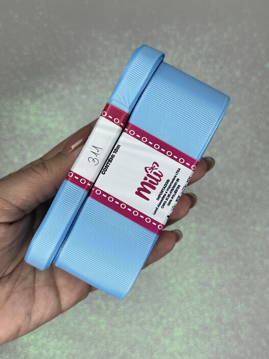 Fita Gorgurão Lisa Mili Cor311-BLUE MIST 10mt