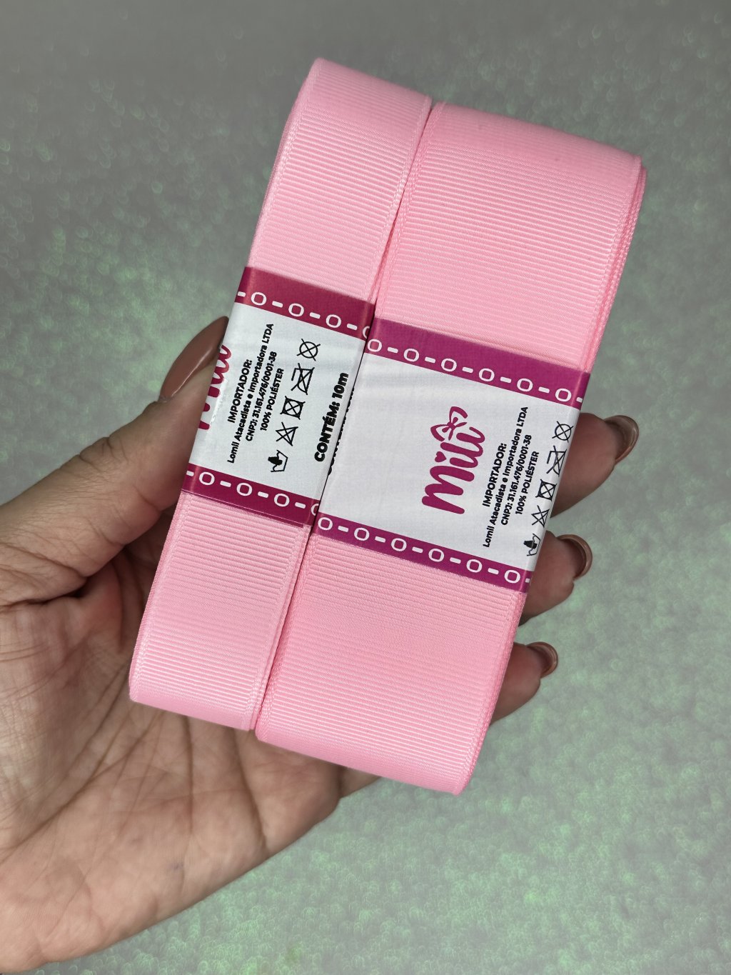 Fita Gorgurão Lisa Mili Cor154-ROSE PINK 10mt