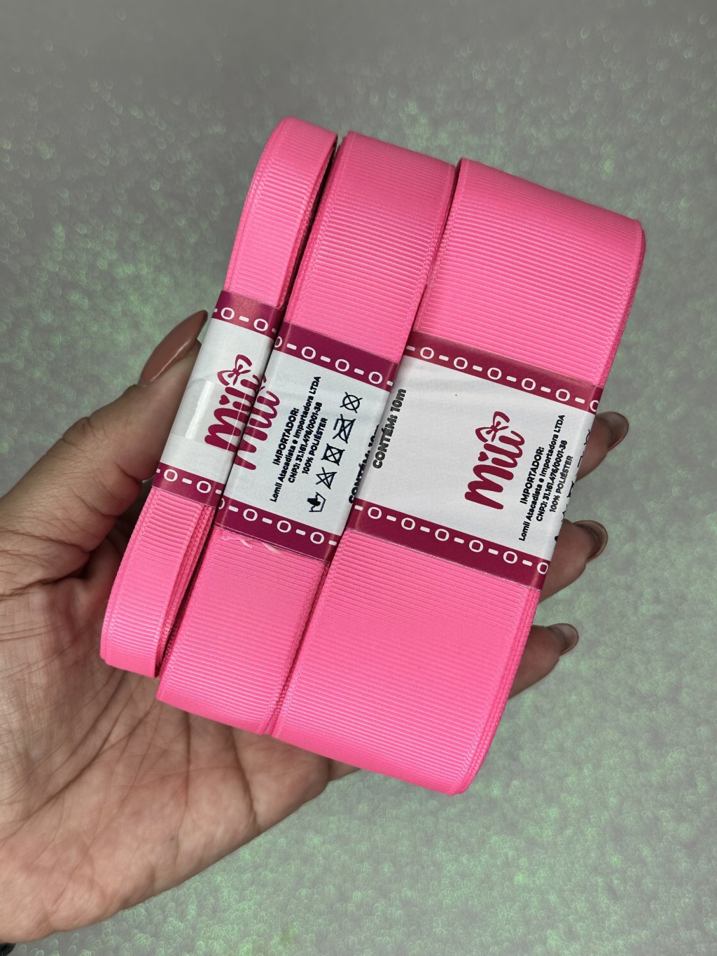 Fita Gorgurão Lisa Mili Cor156-HOT PINK 10mt