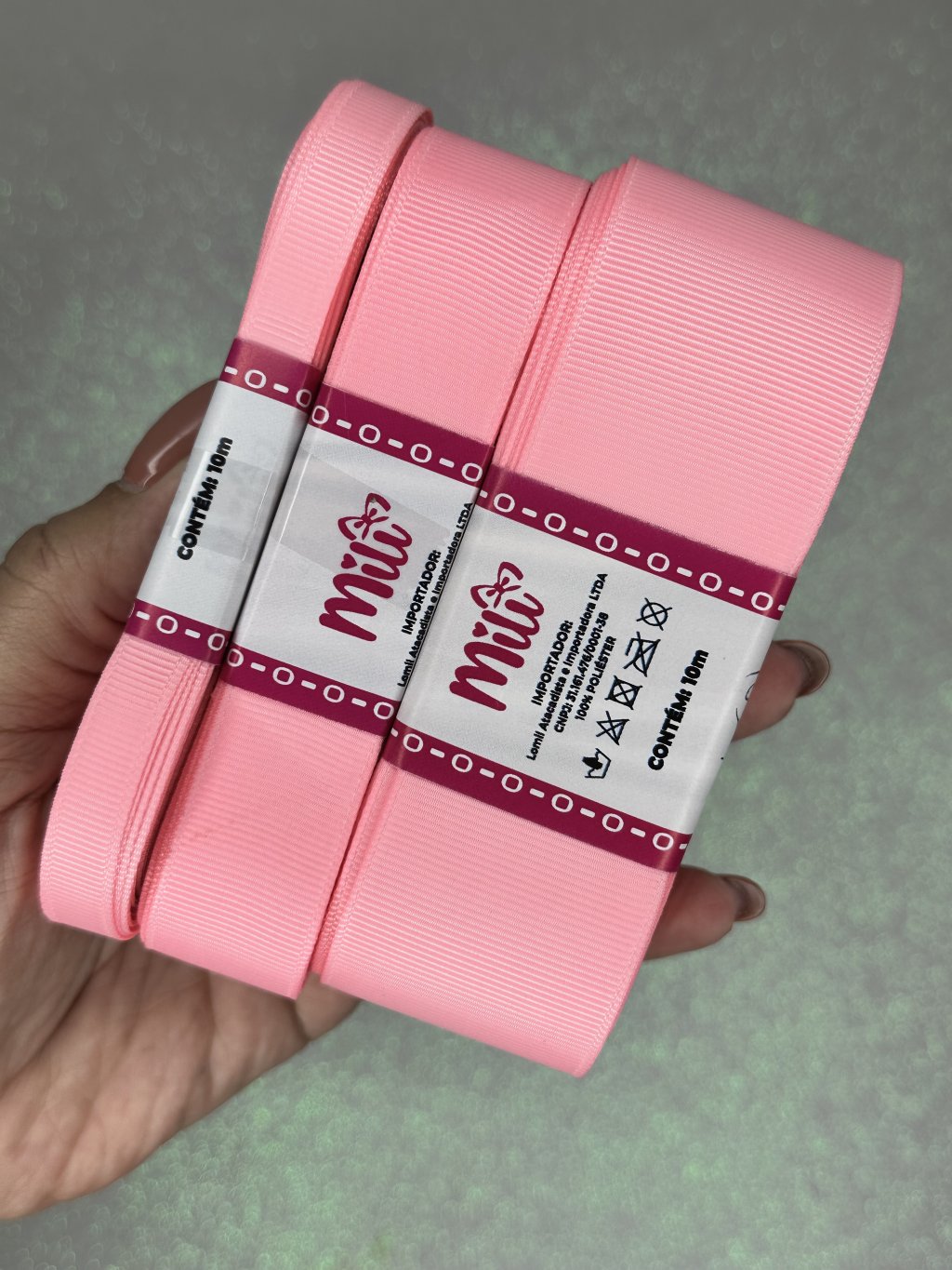 Fita Gorgurão Lisa Mili Cor150-PINK 10mt