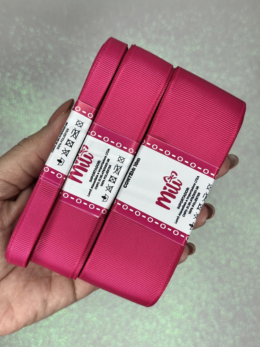 Fita Gorgurão Lisa Mili Cor187-AZALEA 10mt