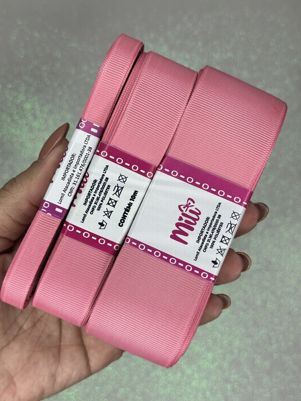 Fita Gorgurão Lisa Mili Cor152-FANTASY ROSE 10mt