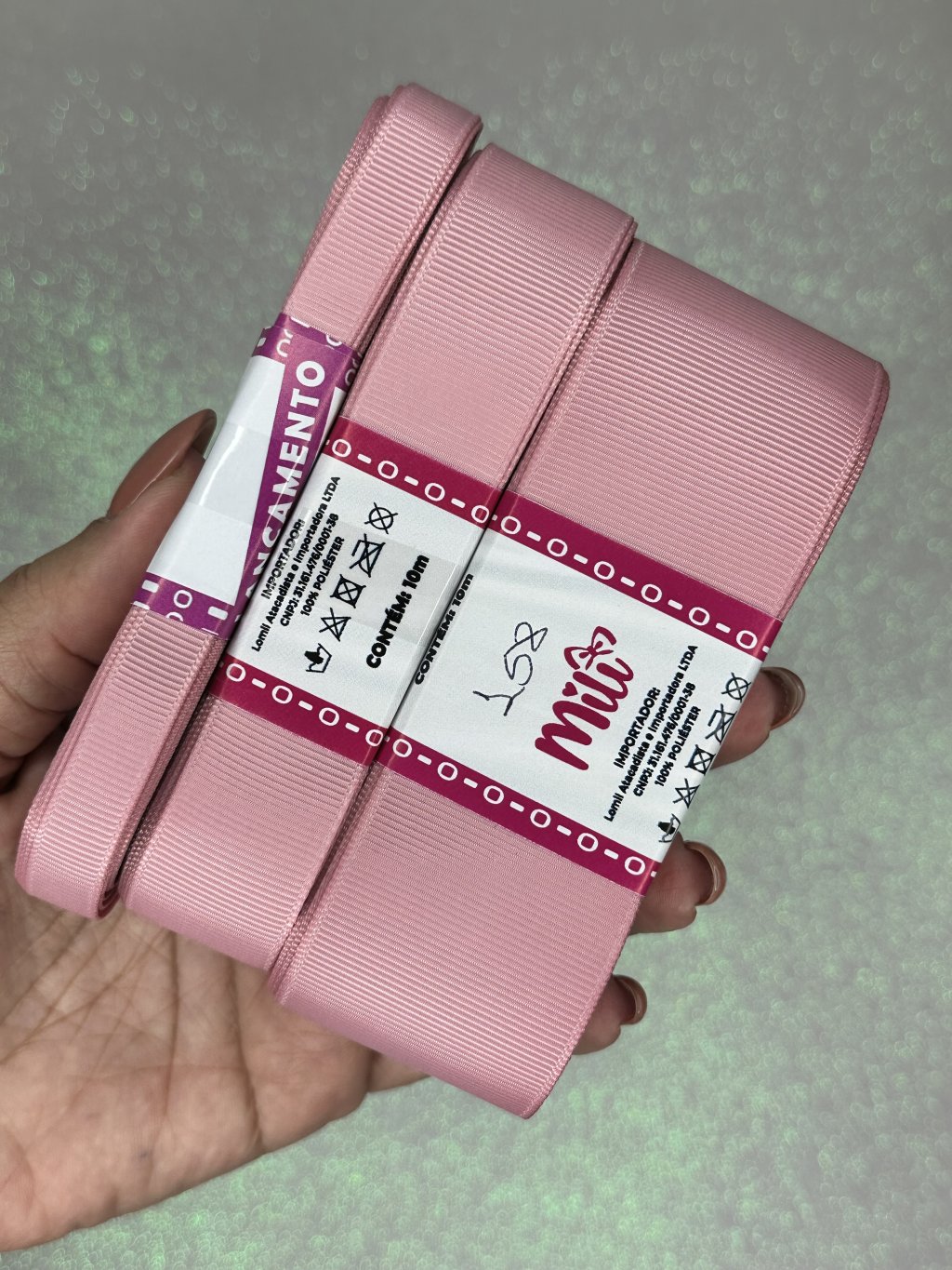 Fita Gorgurão Lisa Mili Cor158-QUARTZ 10mt