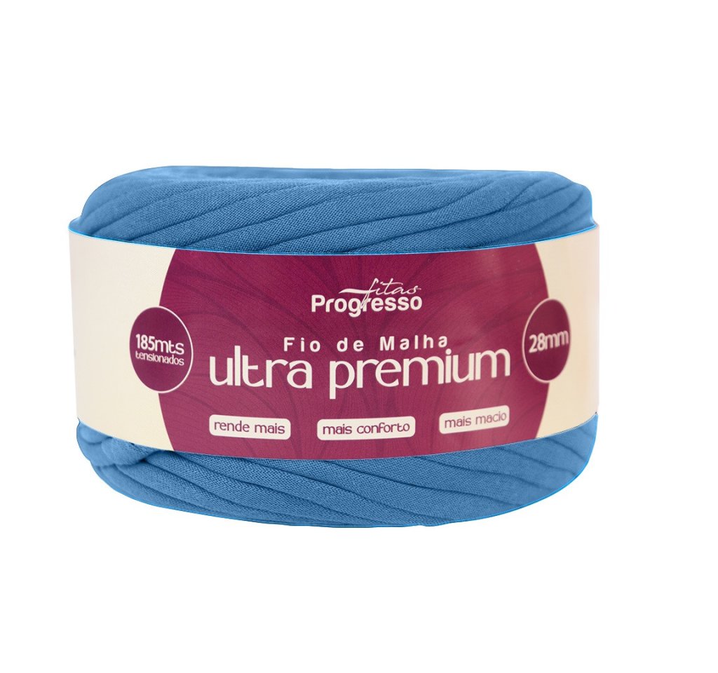 Fio Malha Progresso Ultra Premium Cor213-AZUL TURQUESA 28mm 185mt