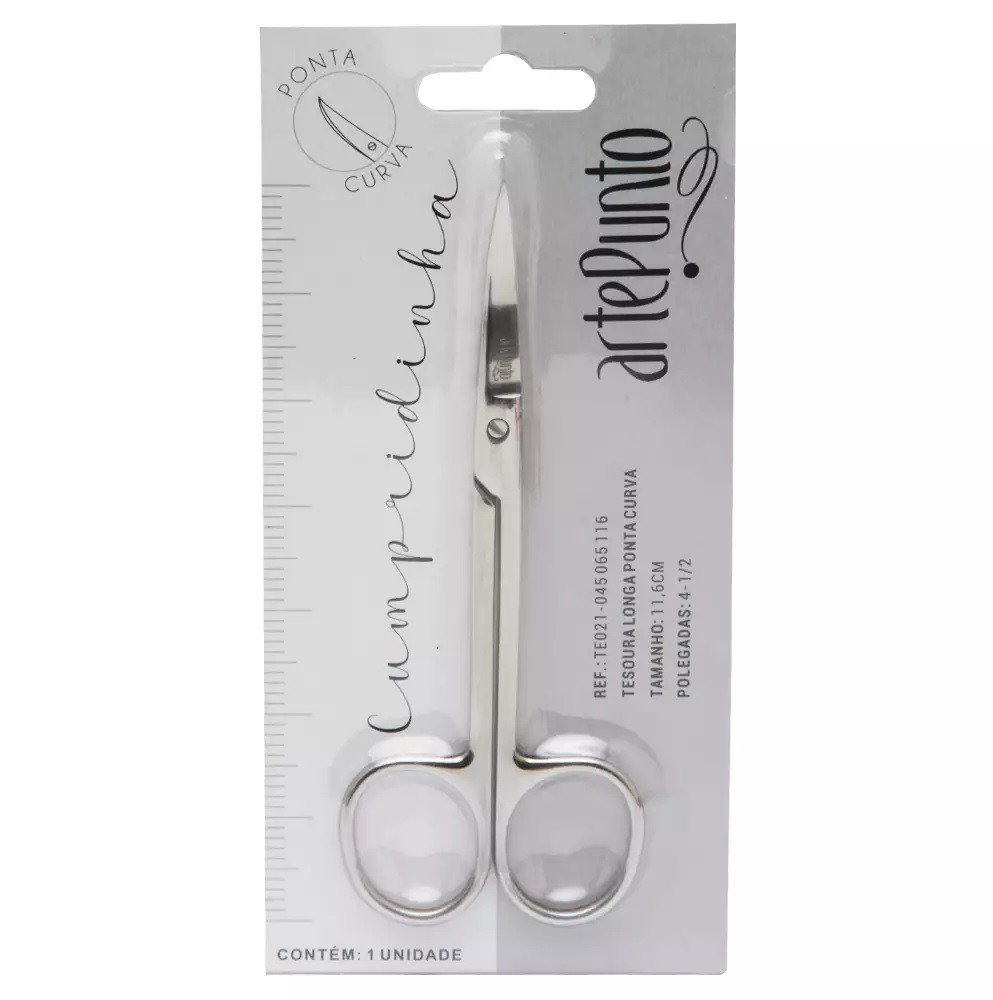 Tesoura Bordado Curva Longa Artepunto Ref:TE021 11,6cm