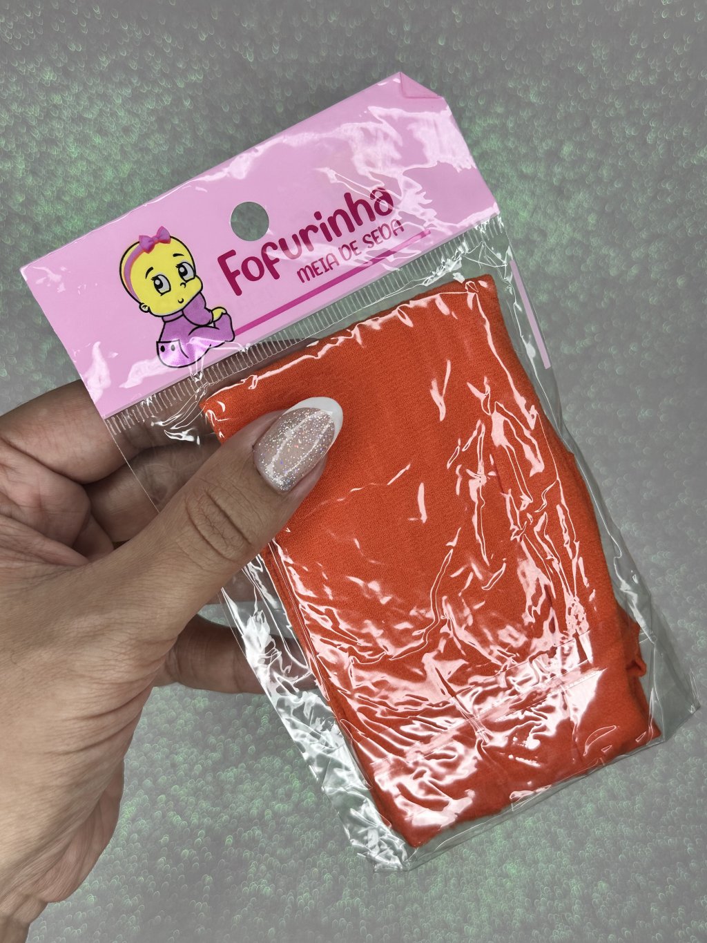 Meia de seda Fofurinha Cor005-LARANJA ESCURO