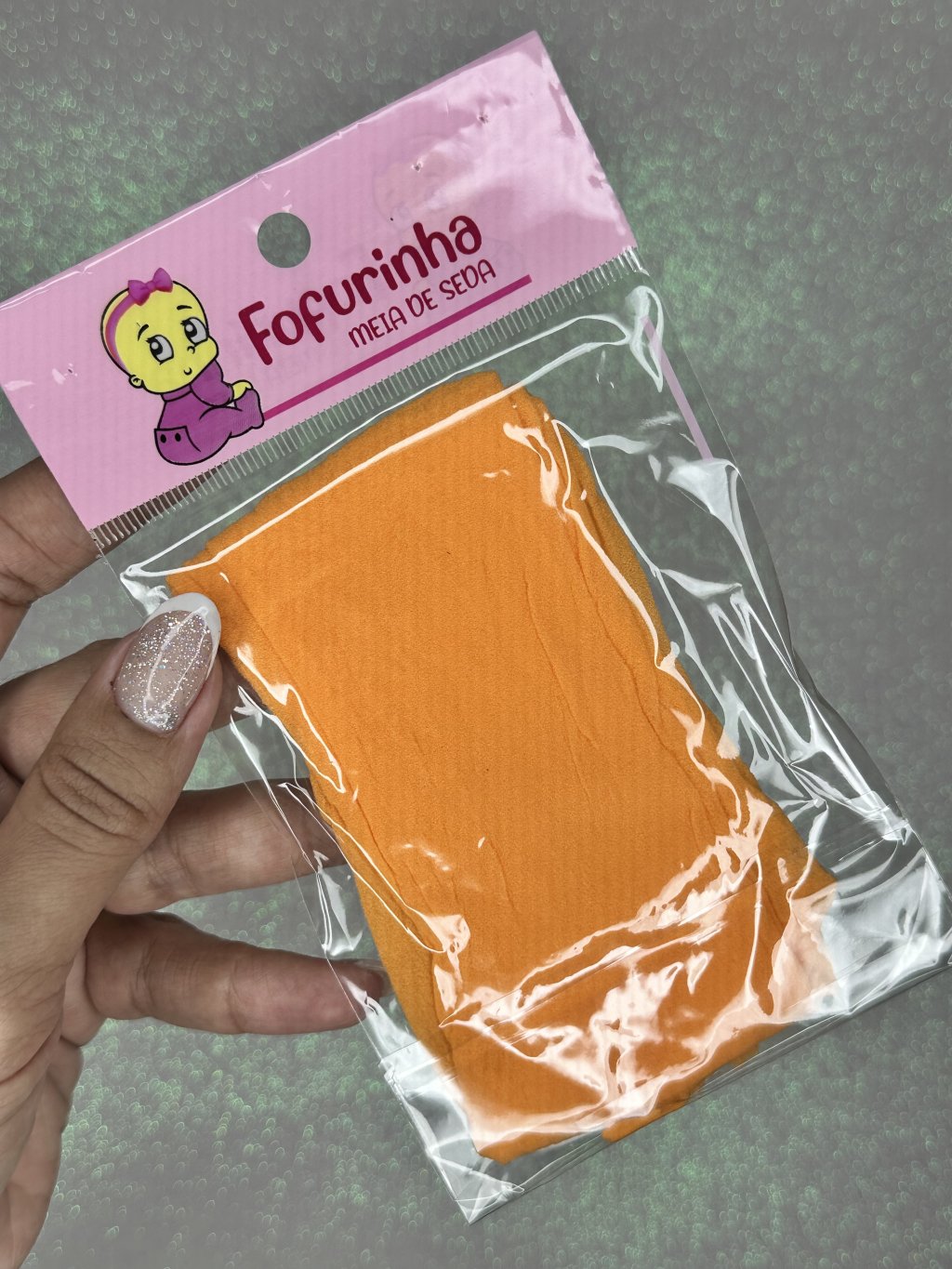 Meia de seda Fofurinha Cor113-LARANJA