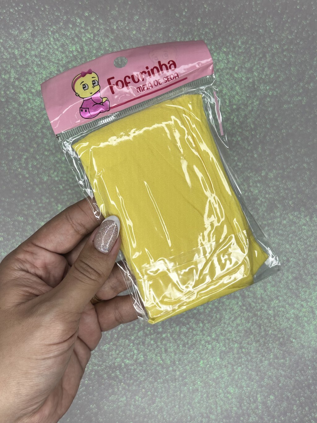 Meia de seda Fofurinha Cor002-AMARELO CANÁRIO