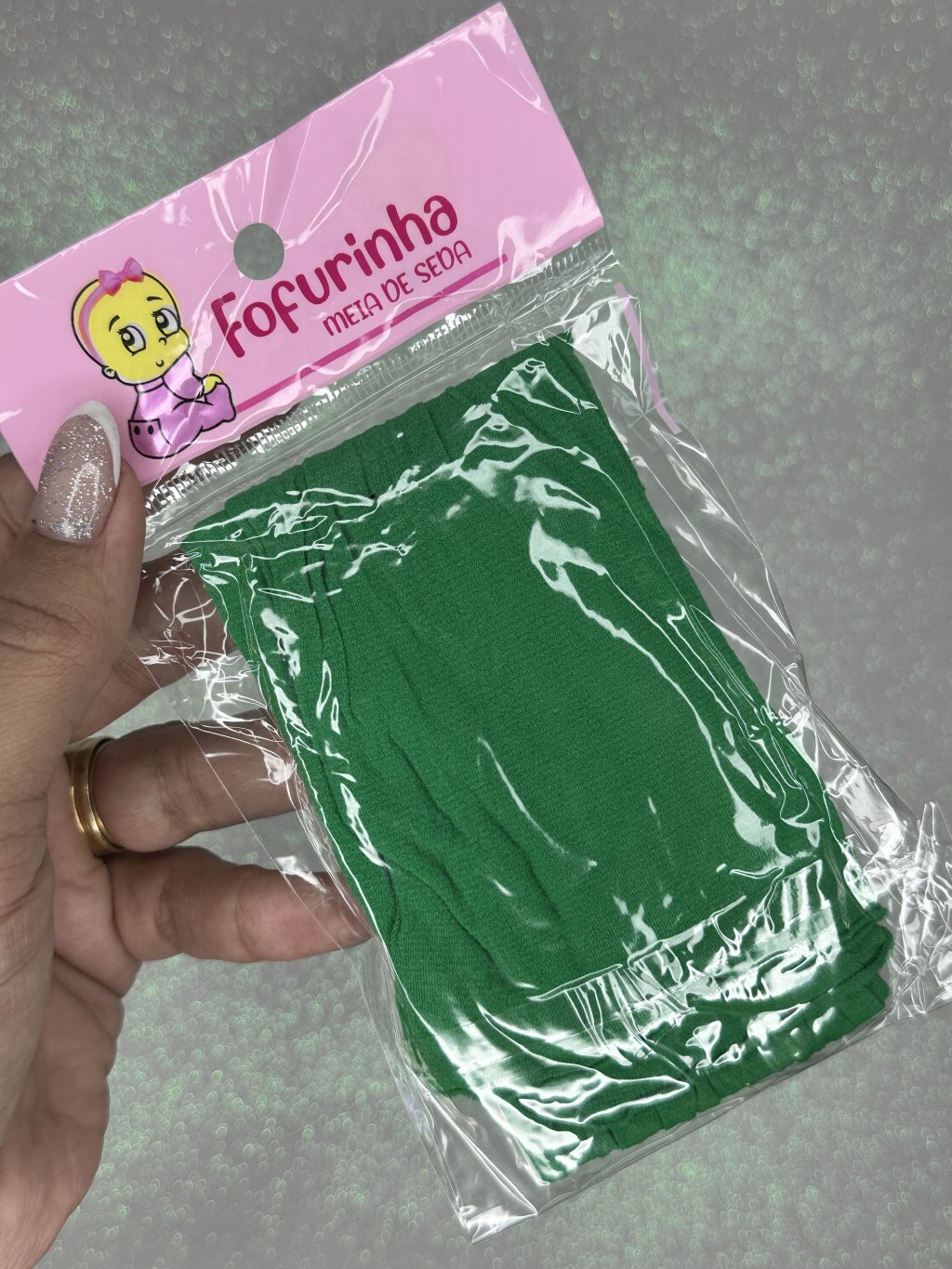 Meia de seda Fofurinha Cor029-VERDE BANDEIRA