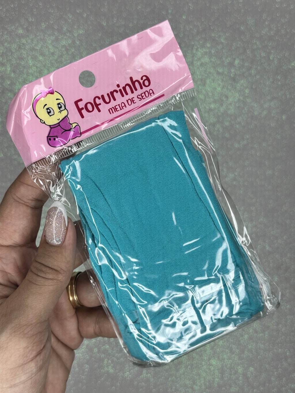 Meia de seda Fofurinha Cor110-VERDE JADE