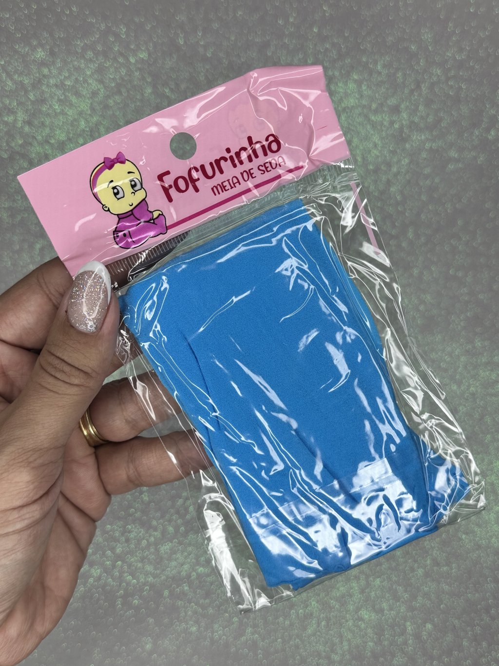 Meia de seda Fofurinha Cor007-TURQUESA