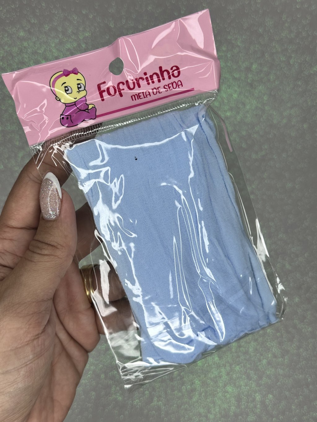 Meia de seda Fofurinha Cor006-AZUL BEBÊ