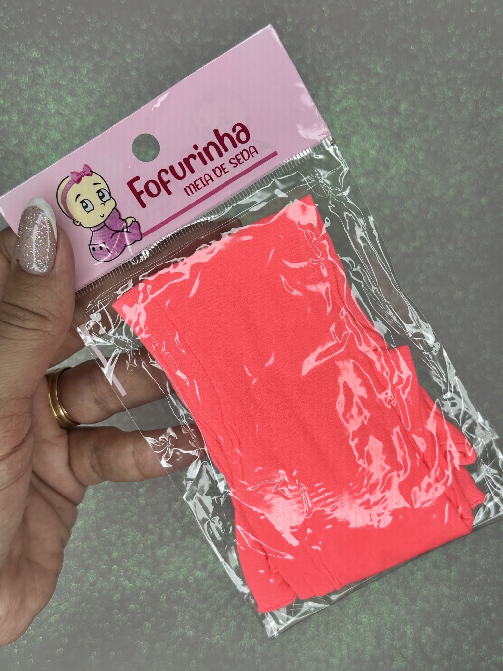 Meia de seda Fofurinha Cor264-ROSA FLUOR