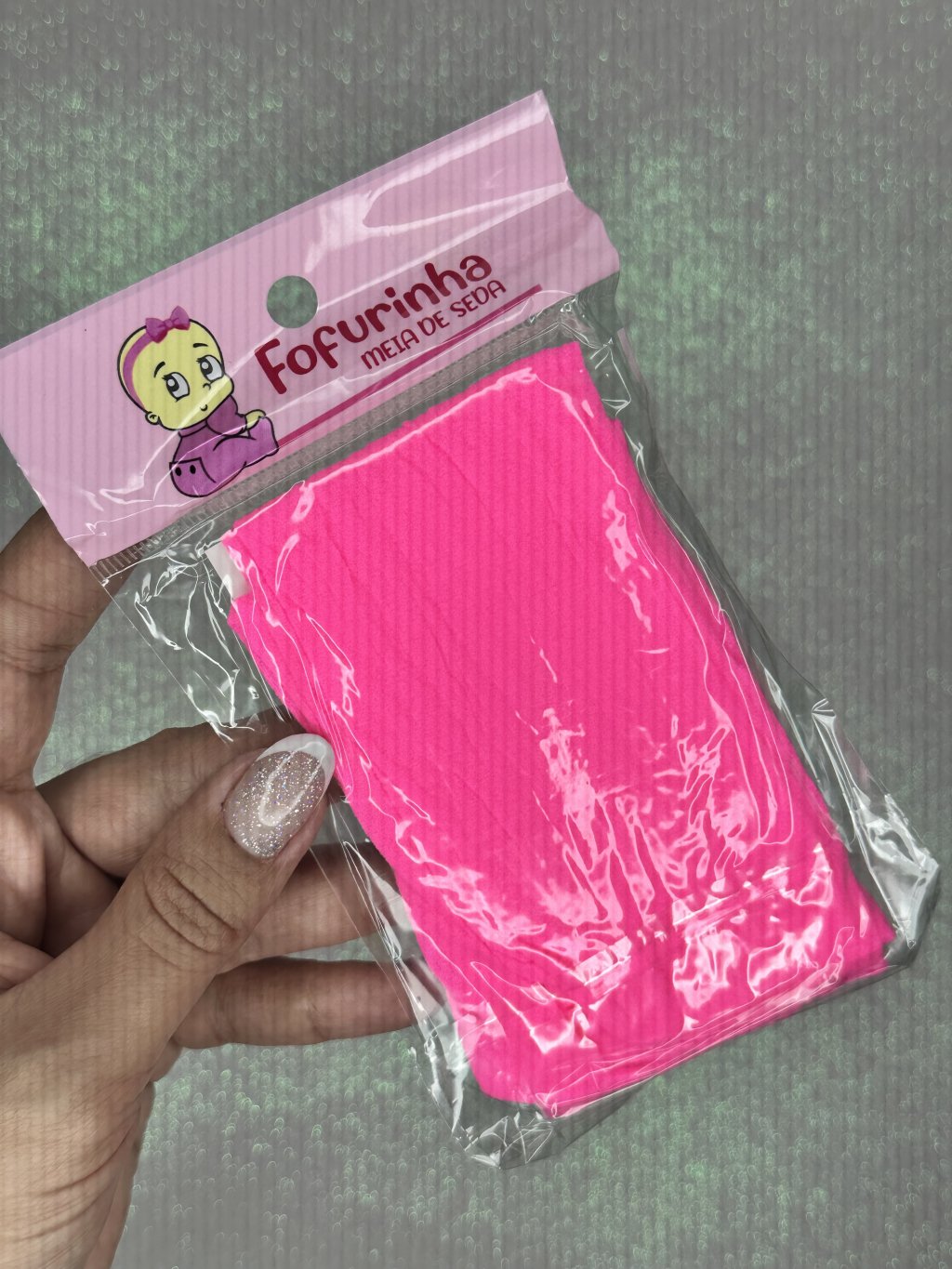 Meia de seda Fofurinha Cor032-PINK FLUOR
