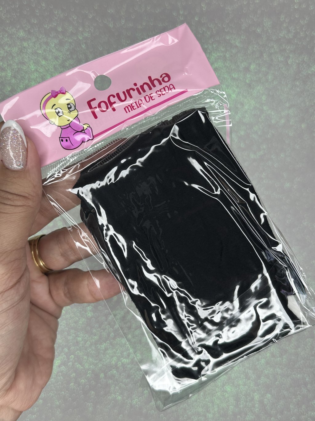 Meia de seda Fofurinha Cor044-PRETO