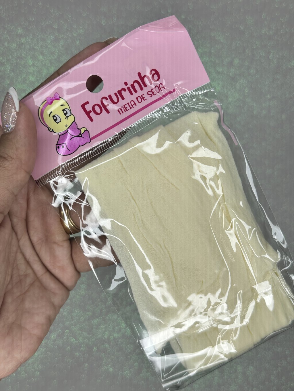 Meia de seda Fofurinha Cor238-CREME