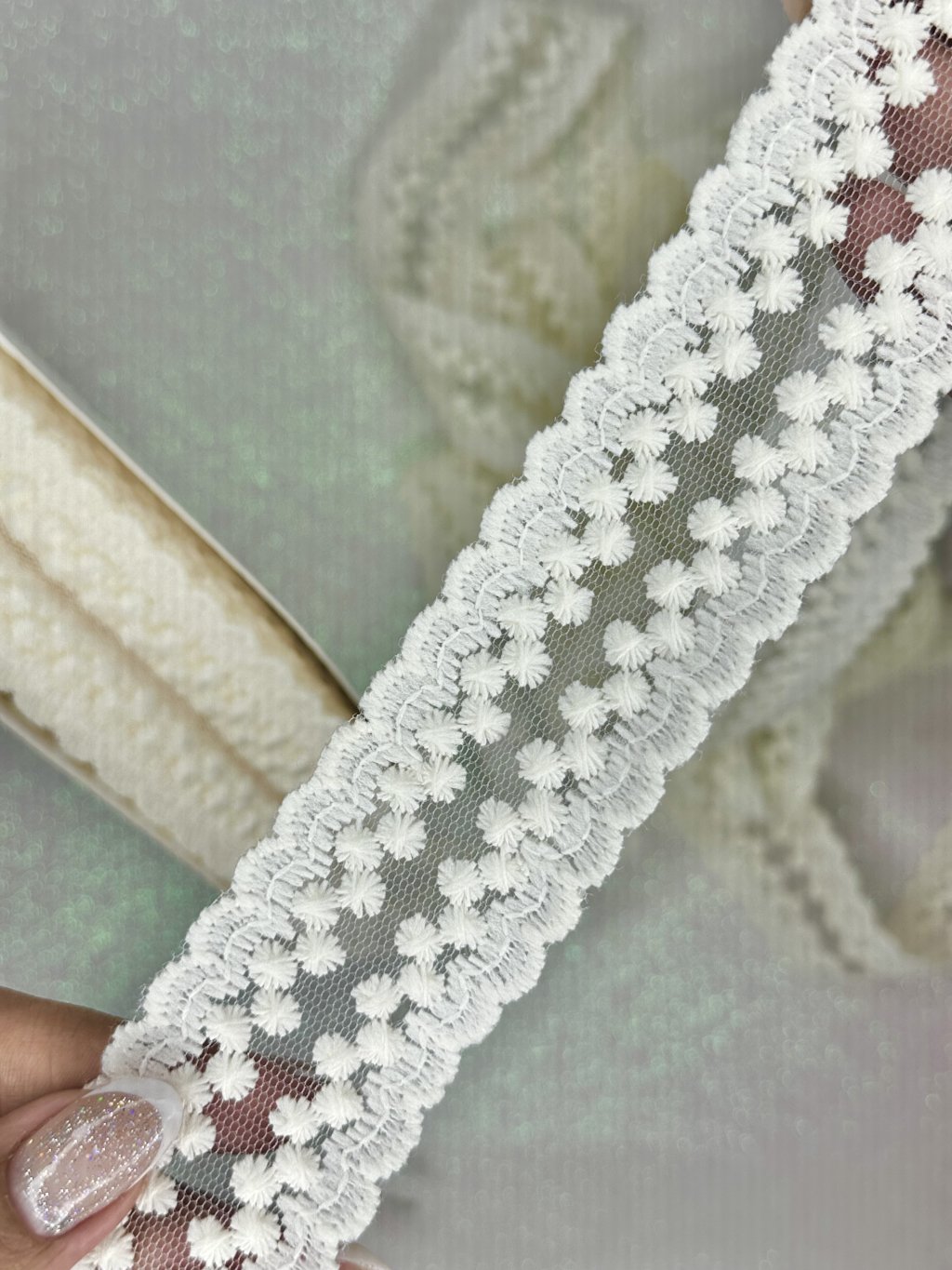 Fita Renda Asterisco Yama Ref:50243 OFFWHITE 38mm 02mt