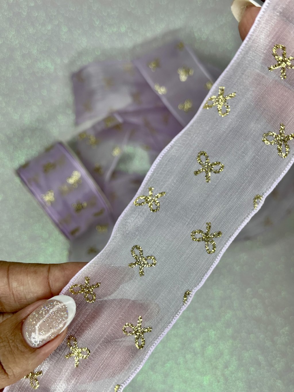 Fita Organza Acetinada Laço Yama Ref:50417 LAVANDA 38mm 02mt