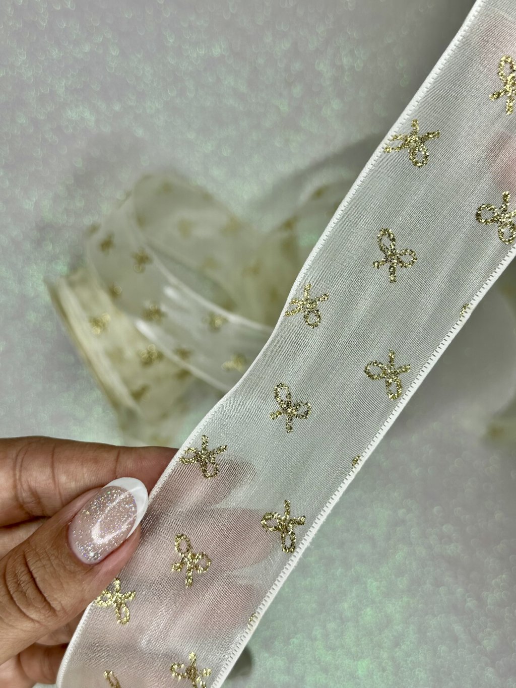 Fita Organza Acetinada Laço Yama Ref:50417 OFFWHITE 38mm 02mt