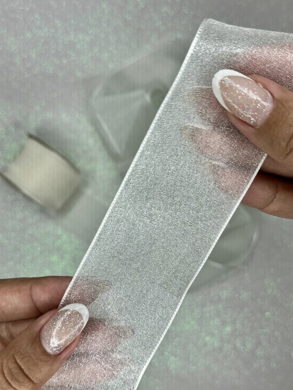 Fita Organza Brilho Mili Ref:50520 OFFWHITE 38mm 9mt