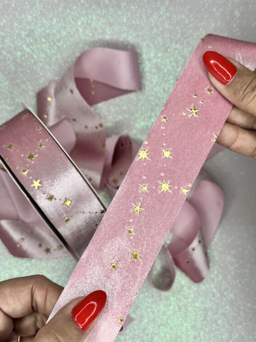 Fita Veludo Stars Mili Ref:50582 ROSA 38mm 02mt