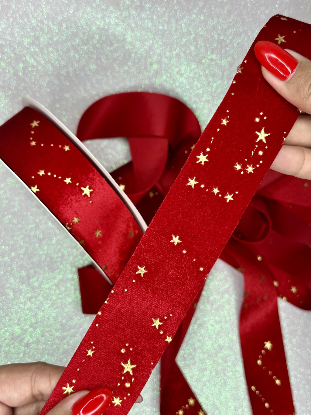 Fita Veludo Stars Mili Ref:50582 VERMELHO 38mm 02mt