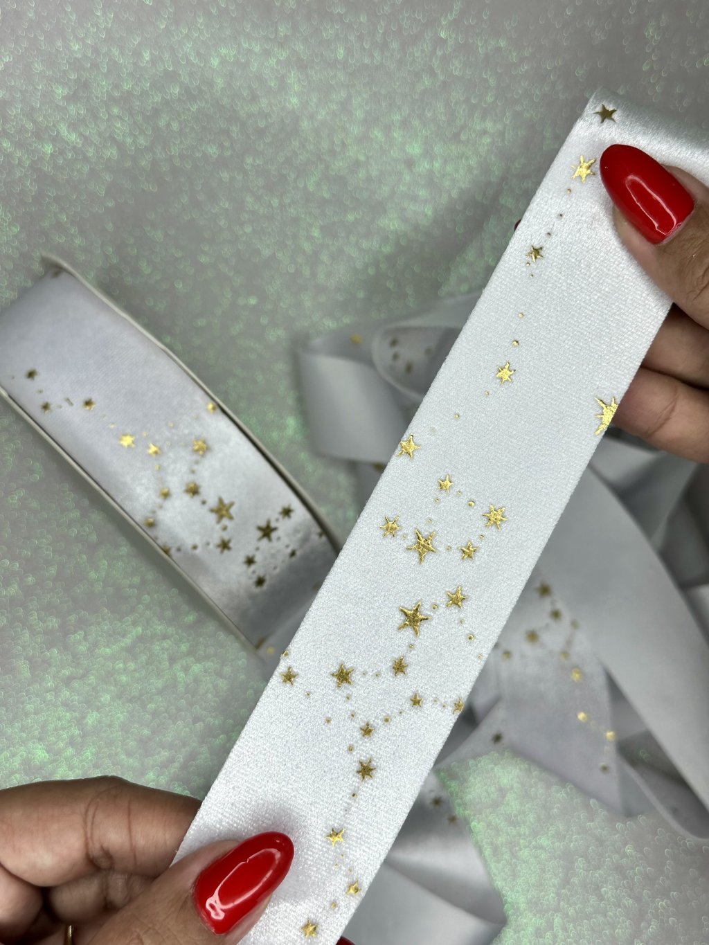 Fita Veludo Stars Mili Ref:50582 BRANCO 38mm 02mt