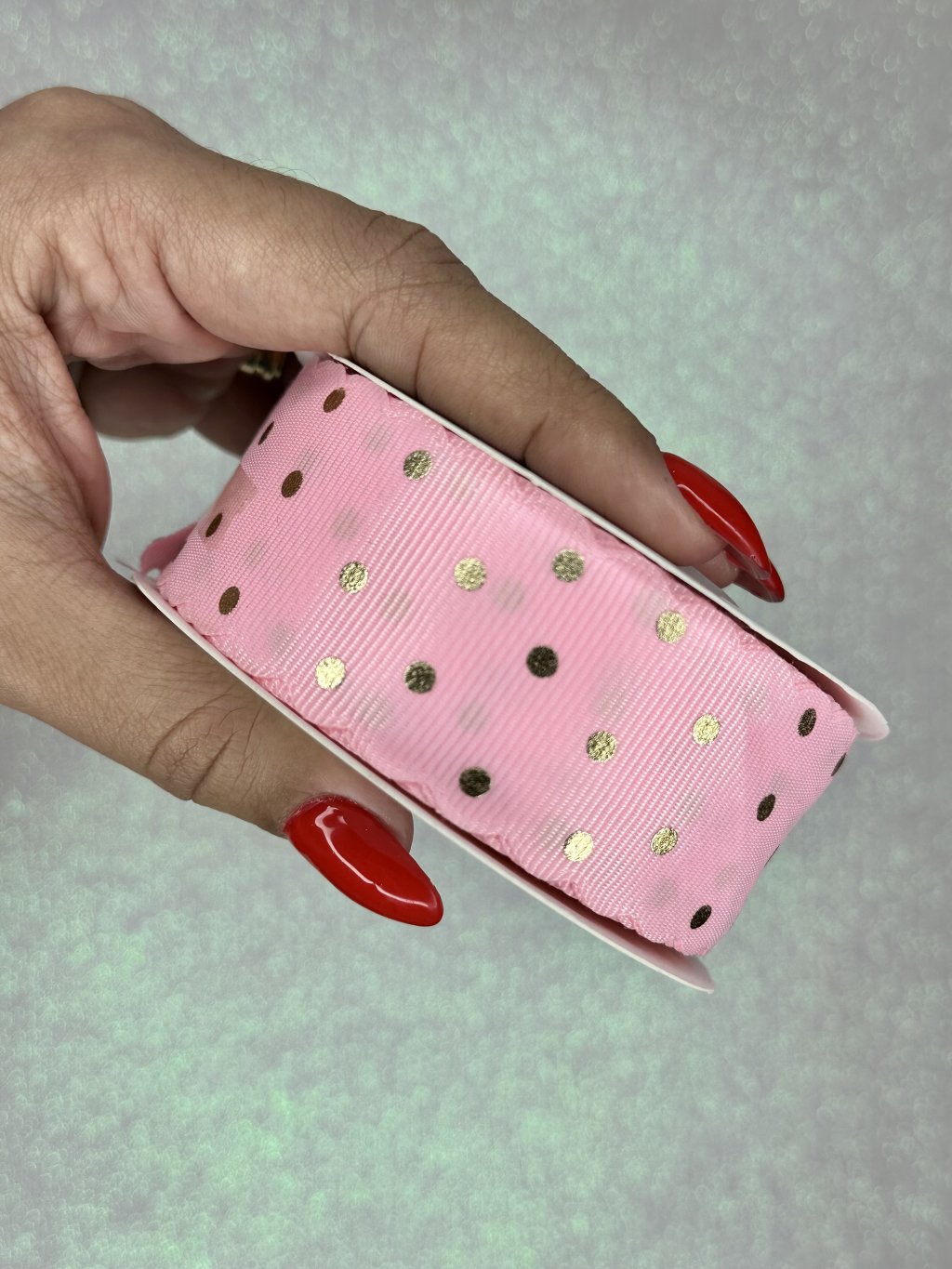 Fita Gorgurão Poá Ref:50583 Mili Cor123-ROSA 38mm 03mt