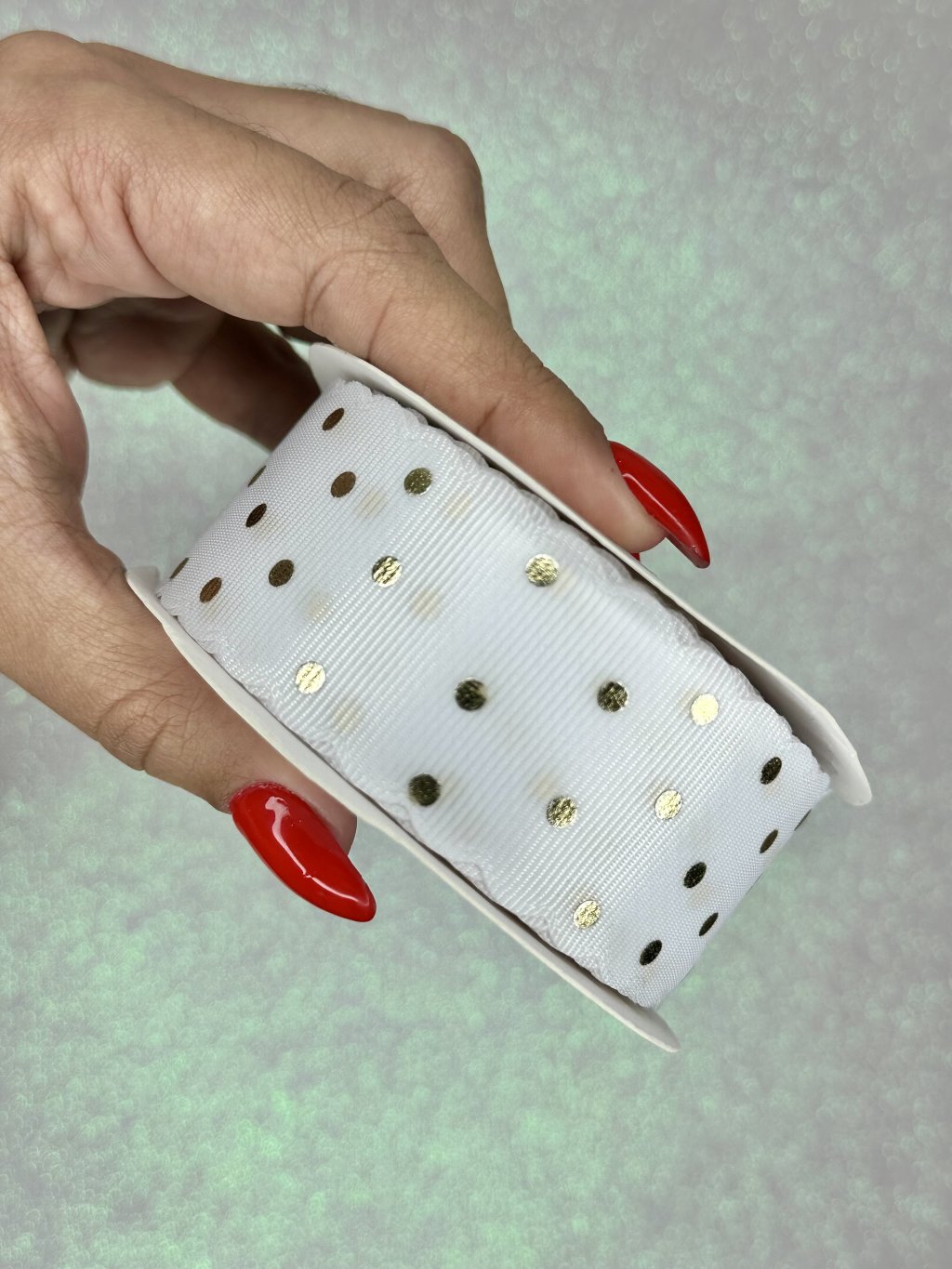 Fita Gorgurão Poá Ref:50583 Mili Cor029-BRANCO 38mm 03mt 