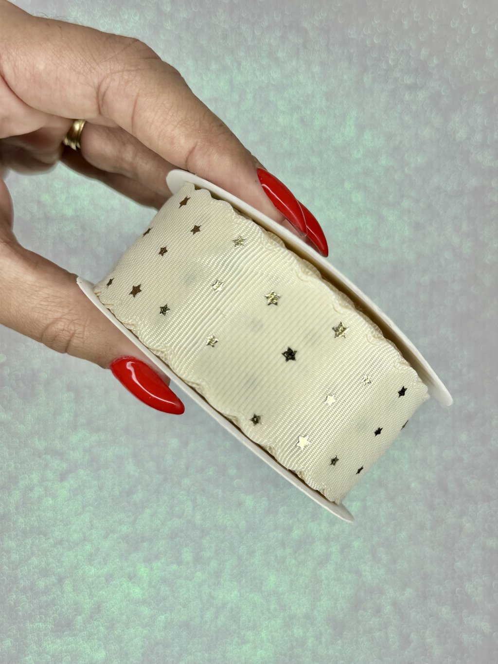 Fita Gorgurão Estrela Ref:50583 Mili Cor028-OFFWHITE 38mm 03mt